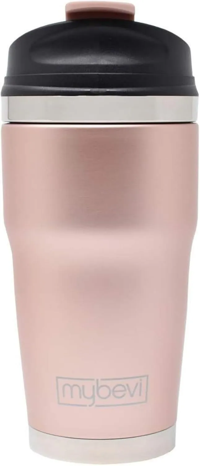 MyBevi Retro Wave Stainless Steel Premium Grade Insulated Travel Tumbler (12 oz Rose Gold, 12 oz)