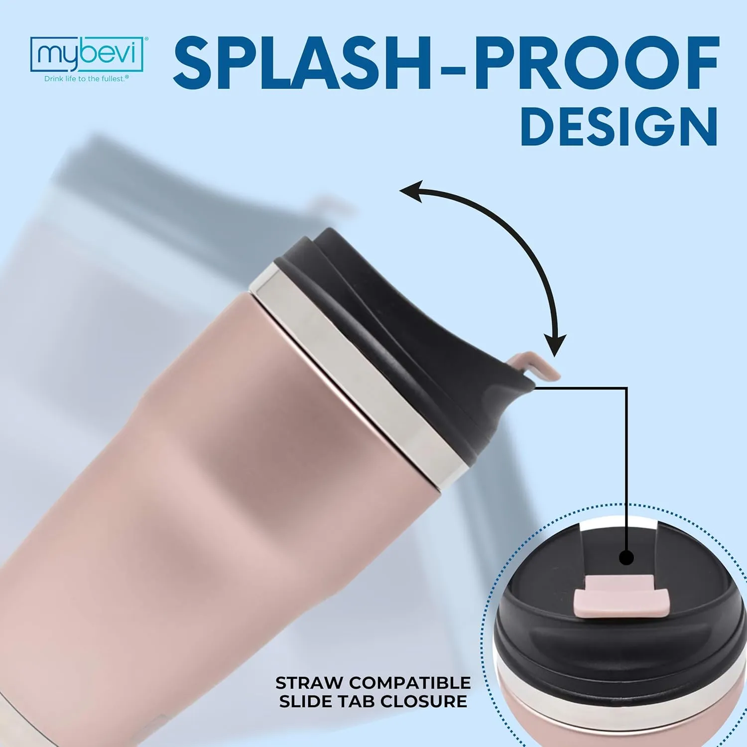 MyBevi Retro Wave Stainless Steel Premium Grade Insulated Travel Tumbler (12 oz Rose Gold, 12 oz)