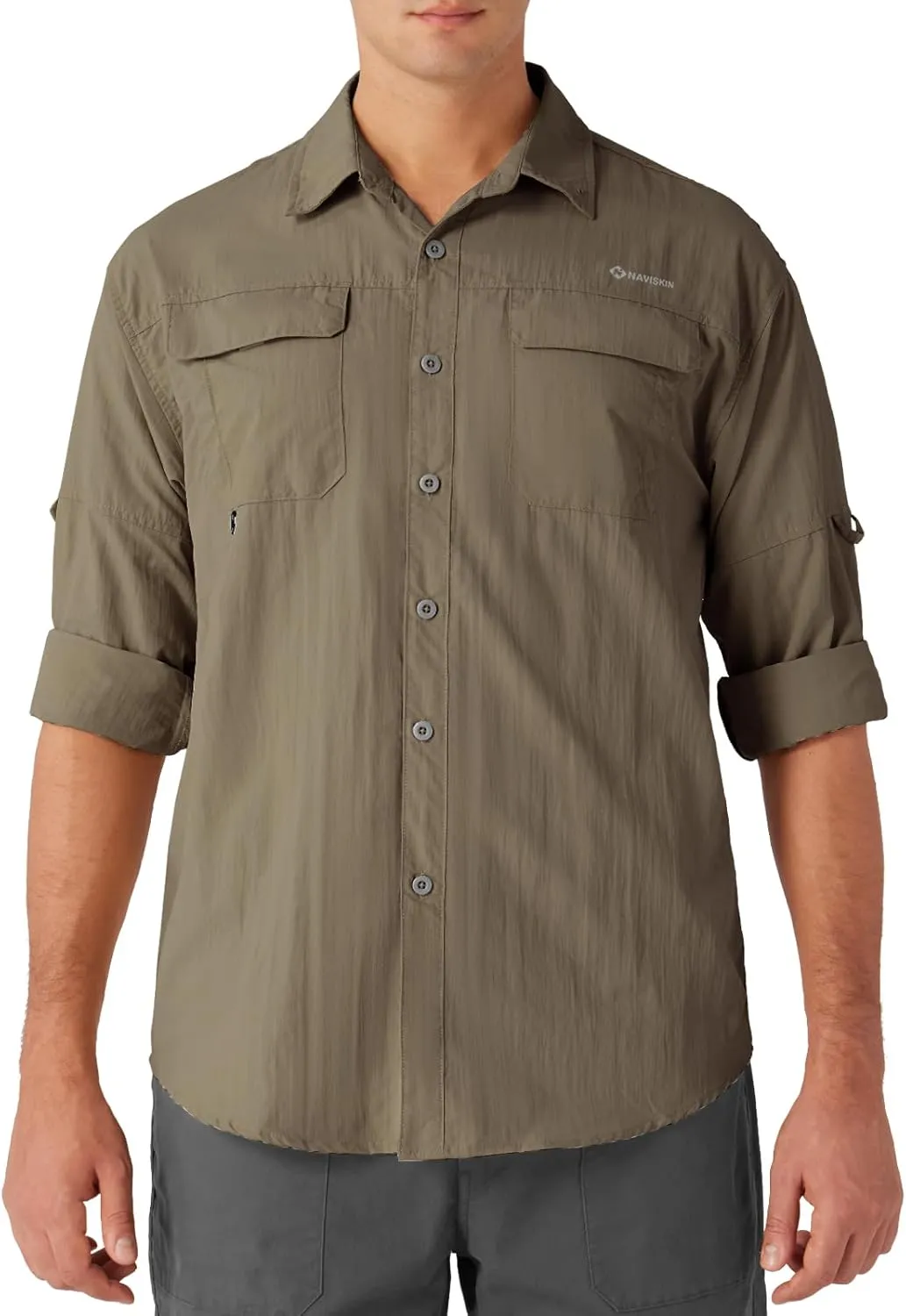 NAVISKIN Men's Sun Protection Fishing Shirts UPF 50  Long Sleeve Sun Shirts for Men PFG Hiking Travel Camping