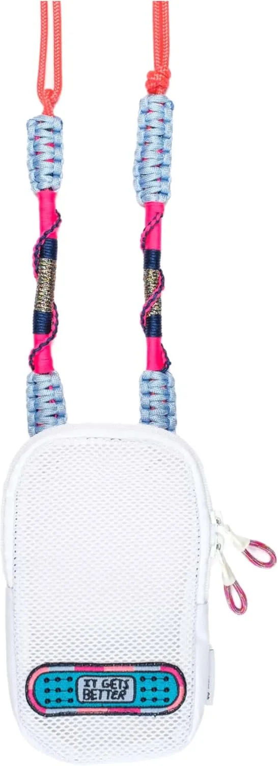 Naxos Phone Bag Stylish Mesh Phone Crossbody Bag for Women, Phone Wallet Purse, Mini Messenger Shoulder Bag (White)