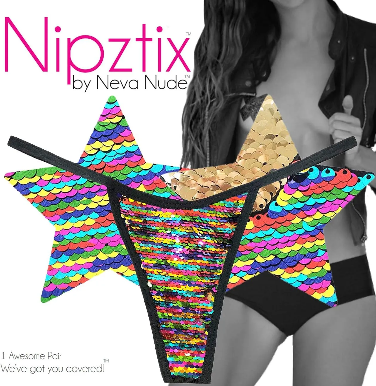 Neva Nude Naughty Knix G String with Matching Nipztix Pasties