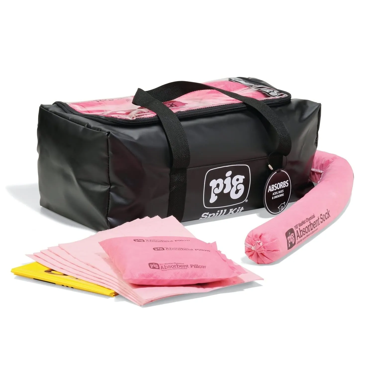 New Pig Hazmat Spill Kit in a Clear-Top Duffel Bag, Absorbs Hazardous Materials, 8-Gallon Absorbency, Portable Bag, KIT389