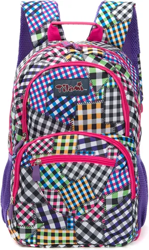 NEW TILAMI 14 Inch kid Toddler Backpack Boys Girls School Bag Kindergarten Elementary Cute Backpacks, Patchwork