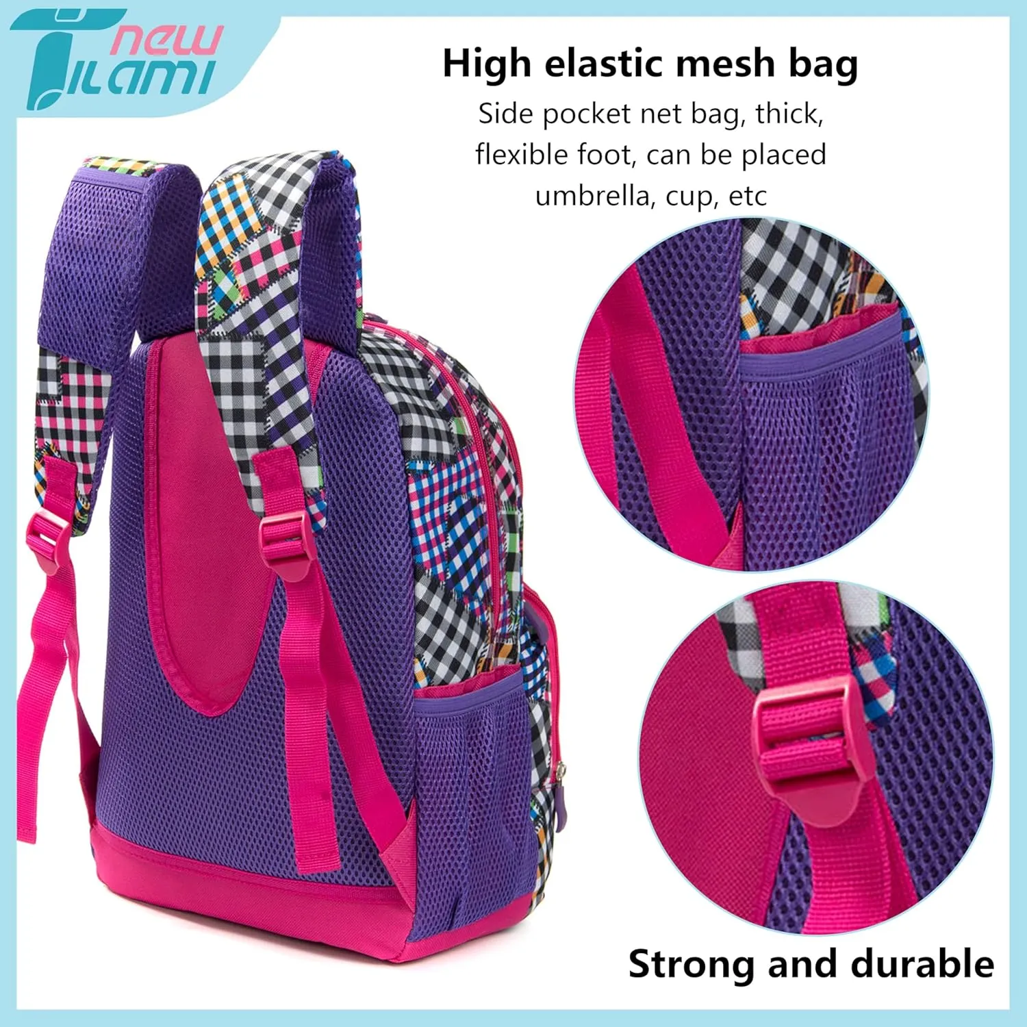 NEW TILAMI 14 Inch kid Toddler Backpack Boys Girls School Bag Kindergarten Elementary Cute Backpacks, Patchwork