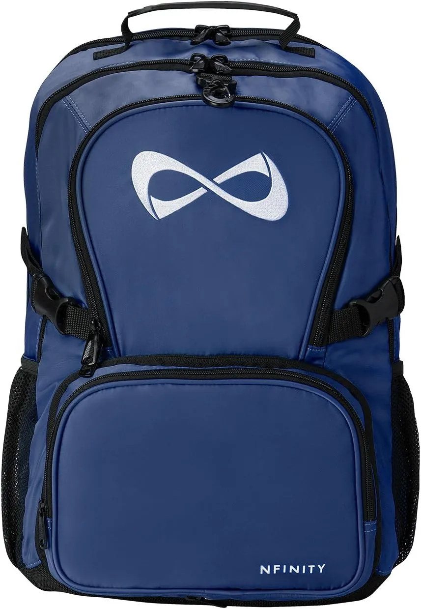 Nfinity Classic Cheer Backpack For Cheerleading - With Detachable Purse and Laptop Sleeve - Lightweight for Travelling - Sports Backpack for Cheerleaders (Navy blue)