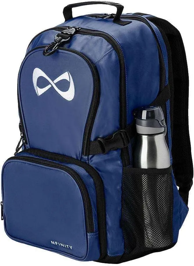 Nfinity Classic Cheer Backpack For Cheerleading - With Detachable Purse and Laptop Sleeve - Lightweight for Travelling - Sports Backpack for Cheerleaders (Navy blue)