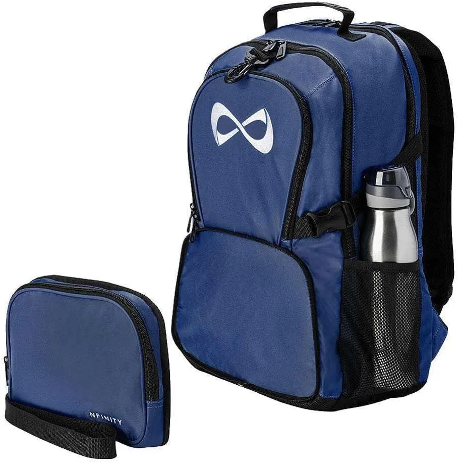 Nfinity Classic Cheer Backpack For Cheerleading - With Detachable Purse and Laptop Sleeve - Lightweight for Travelling - Sports Backpack for Cheerleaders (Navy blue)