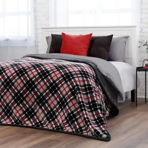 Northwest Ashford Home Cozy Ultimate Plush Throw Blanket, Balmoral Plaid Queen Size 90 x 90 inches