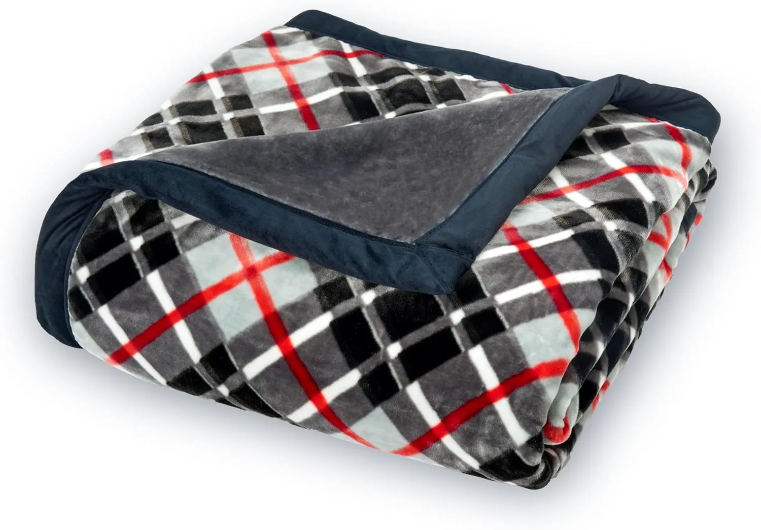 Northwest Ashford Home Cozy Ultimate Plush Throw Blanket, Balmoral Plaid Queen Size 90 x 90 inches