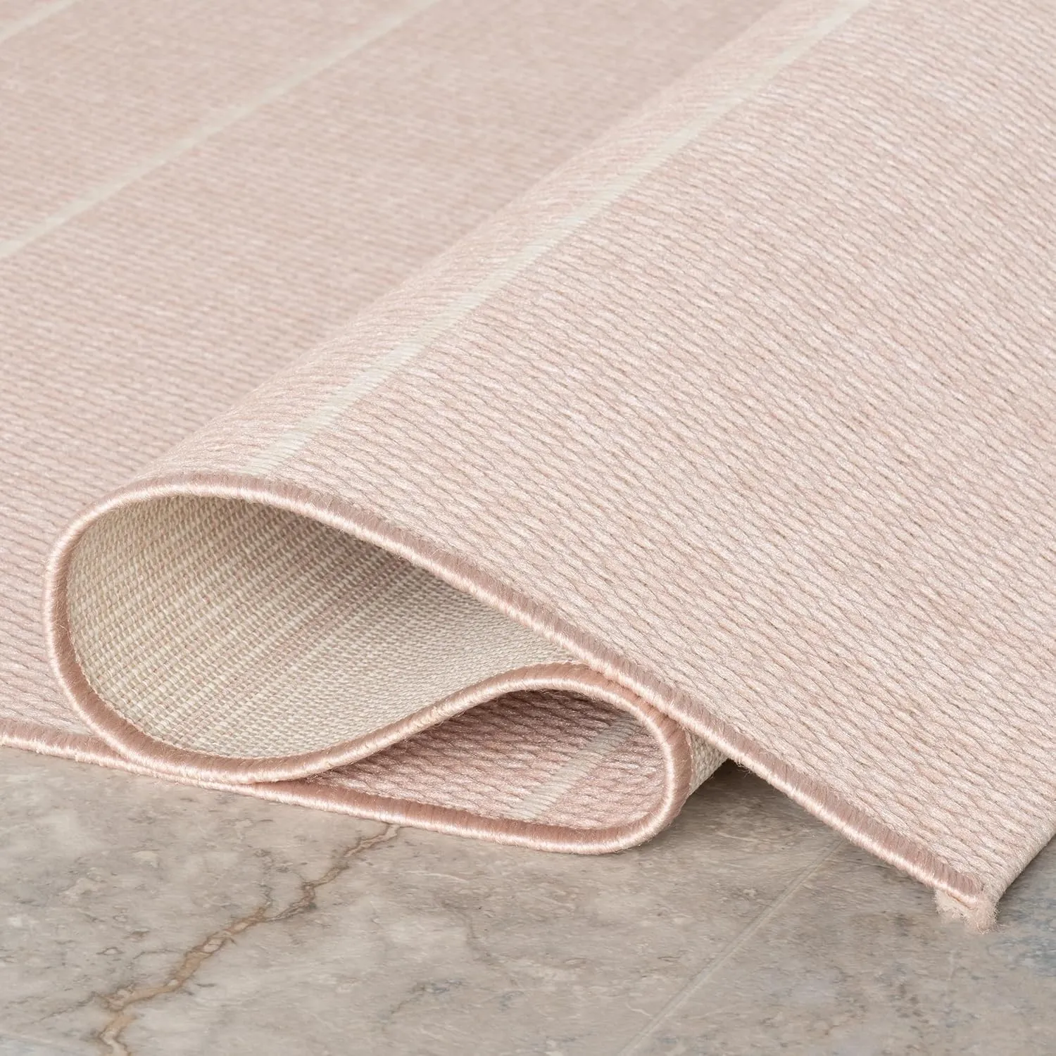 nuLOOM 4' x 6' Outdoor Performance Area Rug, Oeko-TEX Certified, Weather Resistant, High Traffic, Patio, Balcony, Outside, Alaina Light Pink