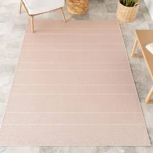 nuLOOM 4' x 6' Outdoor Performance Area Rug, Oeko-TEX Certified, Weather Resistant, High Traffic, Patio, Balcony, Outside, Alaina Light Pink
