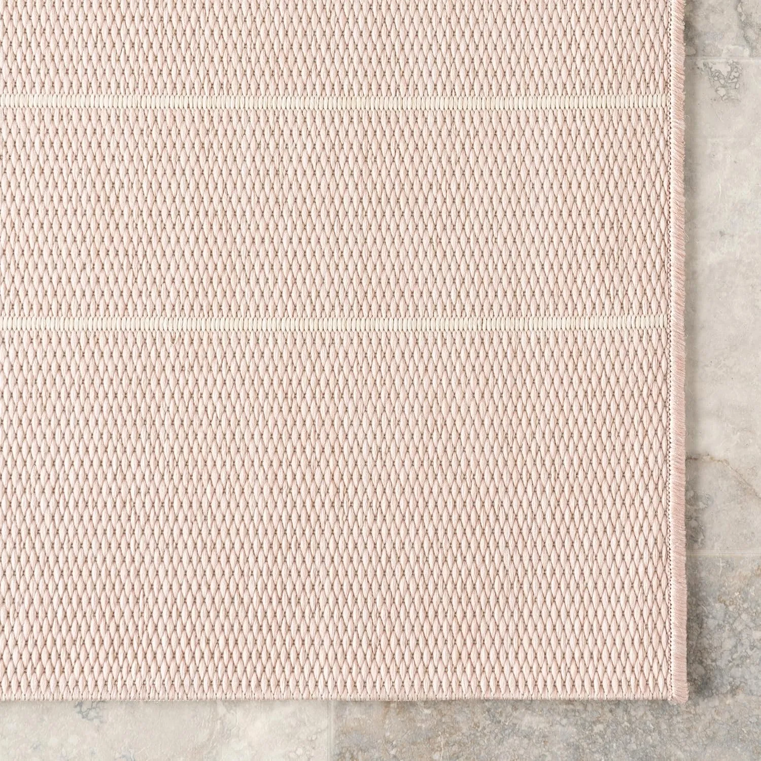 nuLOOM 4' x 6' Outdoor Performance Area Rug, Oeko-TEX Certified, Weather Resistant, High Traffic, Patio, Balcony, Outside, Alaina Light Pink