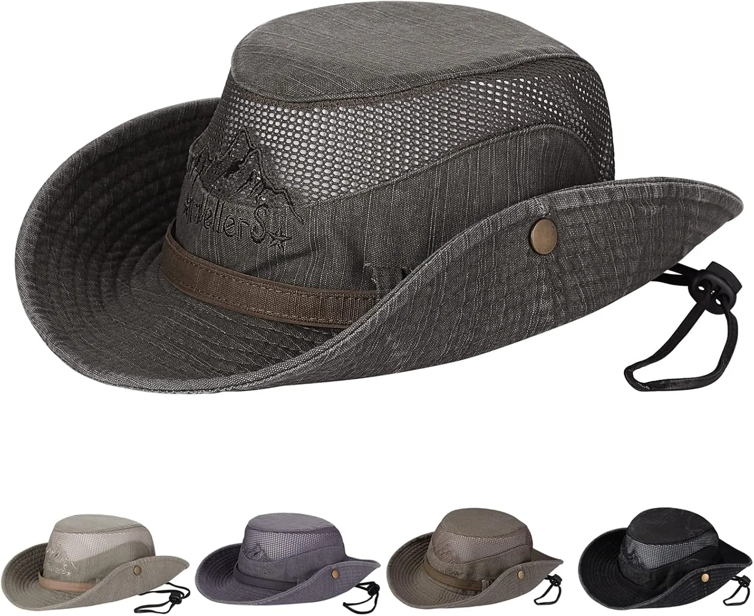 Obling Sun Hat for Men Women, Fishing Hat UPF 50 Wide Brim Bucket Hat Safari Boonie Hat
