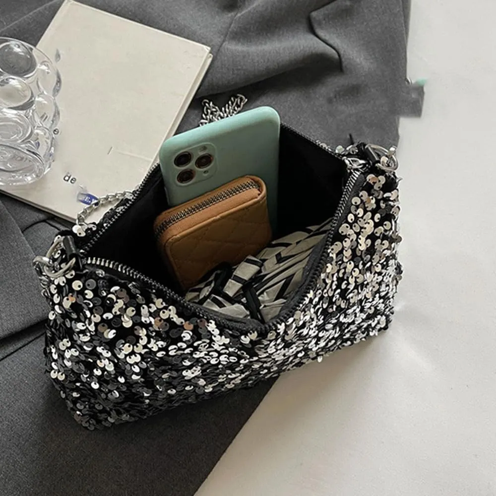 Octwine Shinny Sequin Bag Bucket Purse Handbag Shoulder Bags Pink Crossbody Bag Party Prom Crossbody Bag for Women
