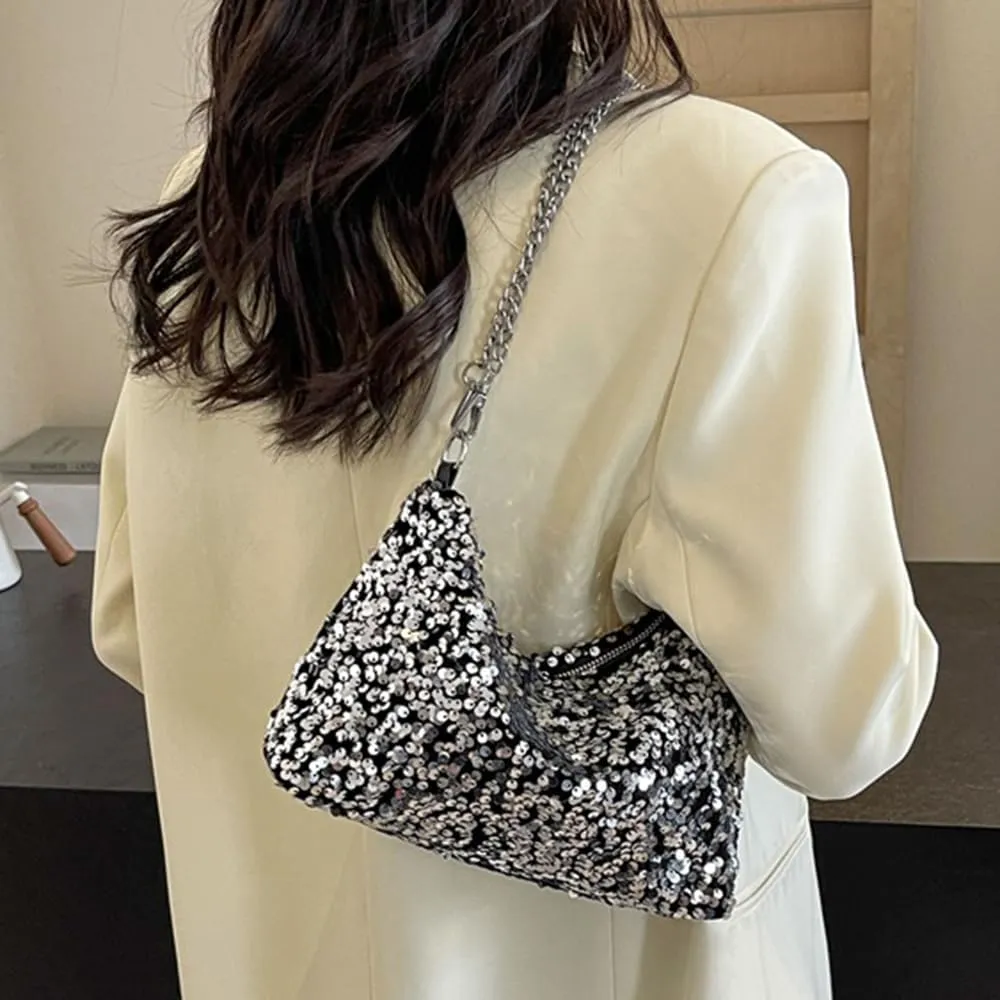 Octwine Shinny Sequin Bag Bucket Purse Handbag Shoulder Bags Pink Crossbody Bag Party Prom Crossbody Bag for Women