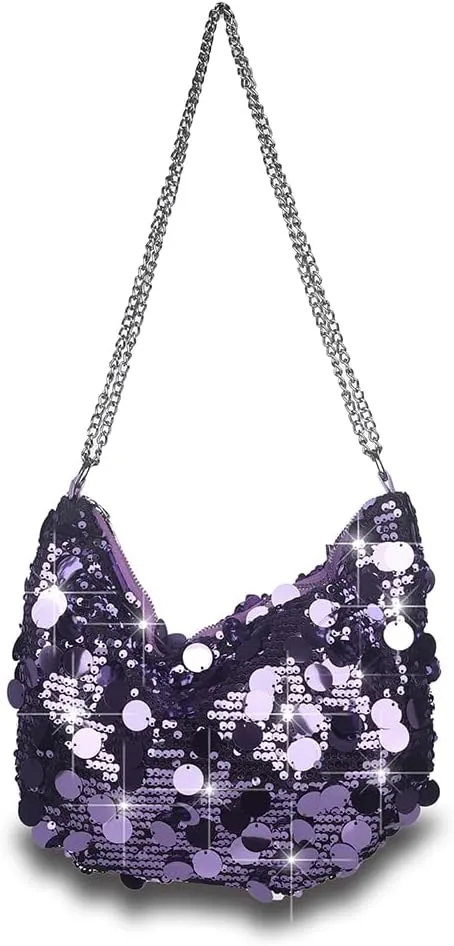 Octwine Women Shinny Evening Bag Bucket Purse Handbag Sequin Shoulder Bags Crossbody Bag Party Prom Crossbody Bag