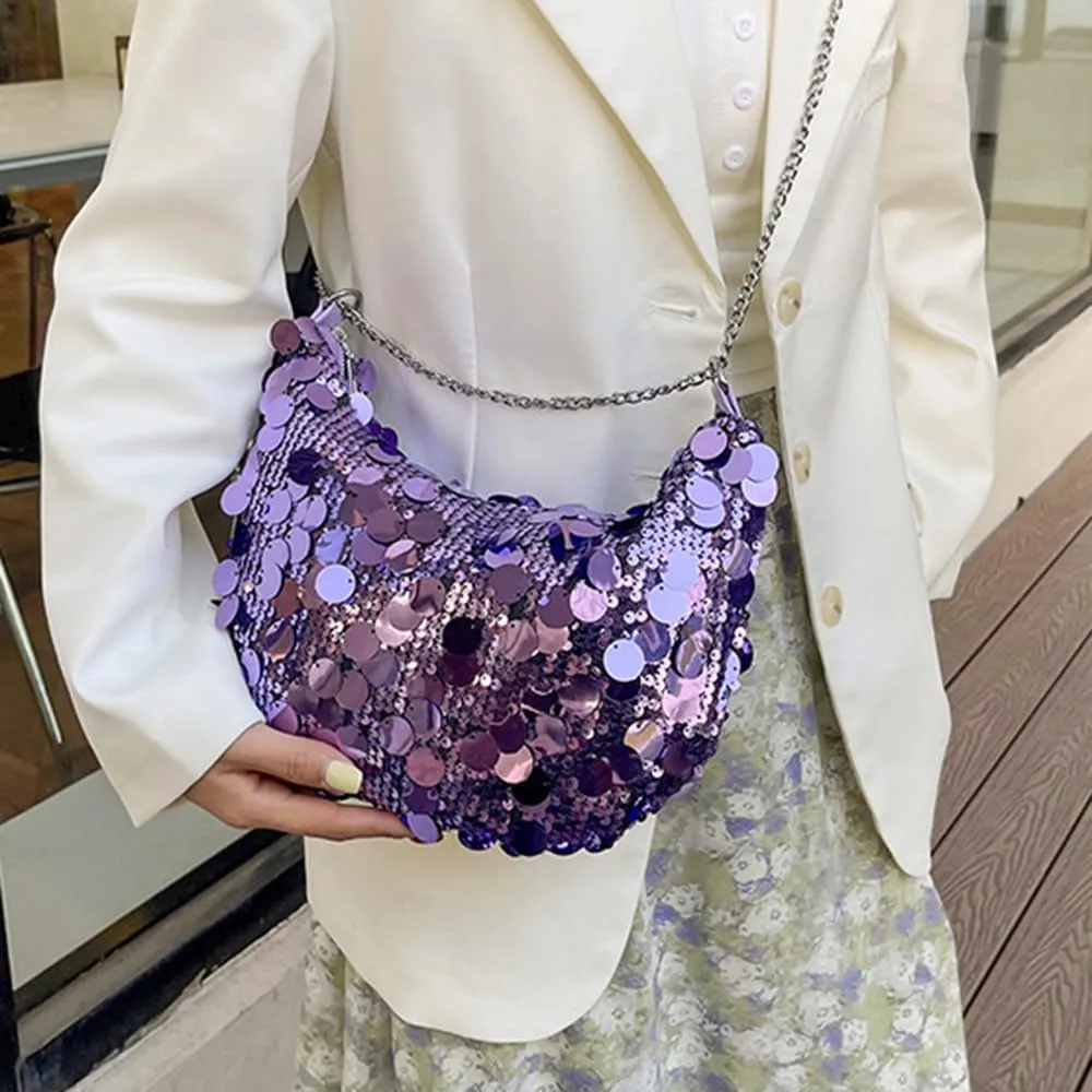 Octwine Women Shinny Evening Bag Bucket Purse Handbag Sequin Shoulder Bags Crossbody Bag Party Prom Crossbody Bag