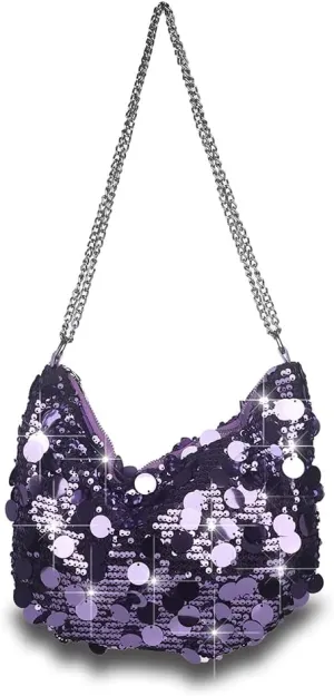 Octwine Women Shinny Evening Bag Bucket Purse Handbag Sequin Shoulder Bags Crossbody Bag Party Prom Crossbody Bag