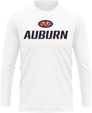 Official NCAA Collegiate Men's Sport Active Long Sleeve Shirt Italic Name White Collection
