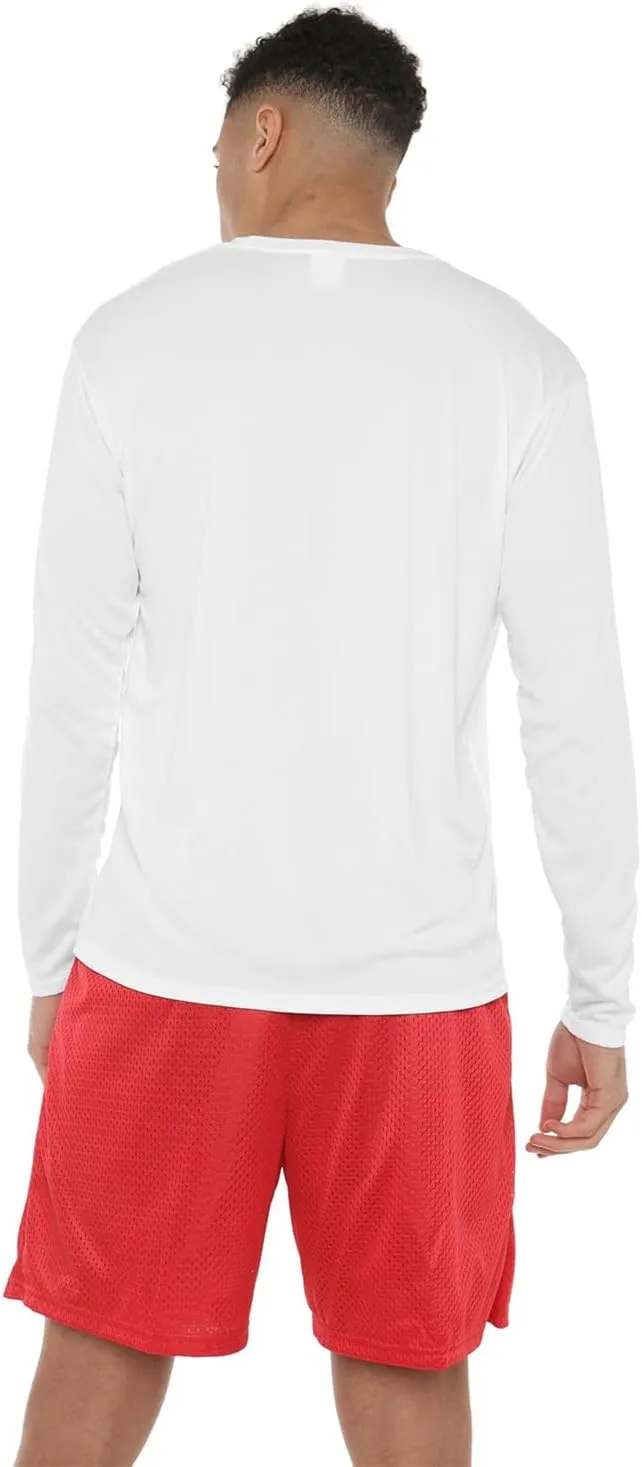 Official NCAA Collegiate Men's Sport Active Long Sleeve Shirt Italic Name White Collection