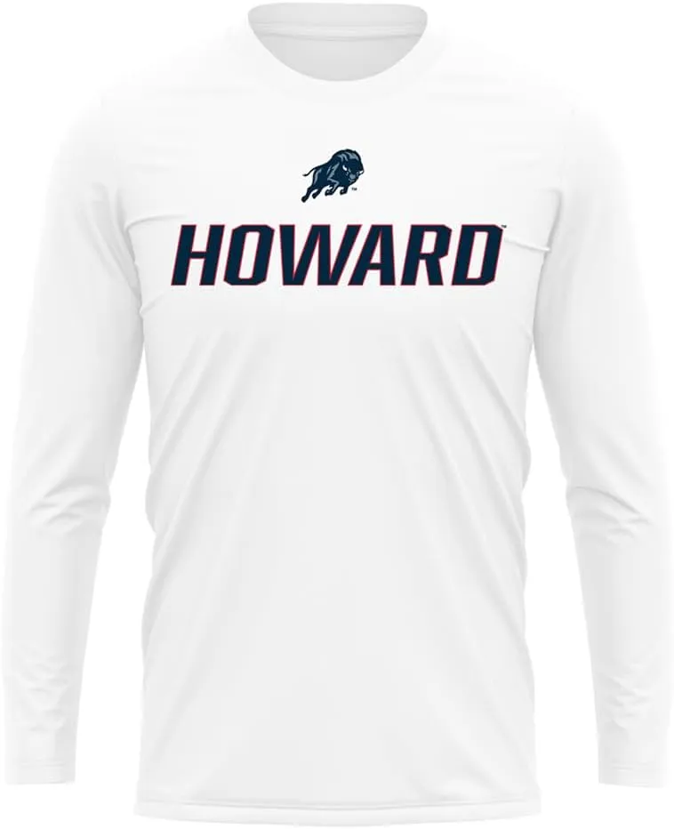 Official NCAA Collegiate Men's Sport Active Long Sleeve Shirt Italic Name White Collection