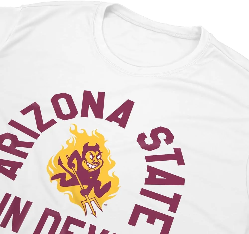 Official NCAA Collegiate Men's Sport Active T-Shirt Arched Name White Collection