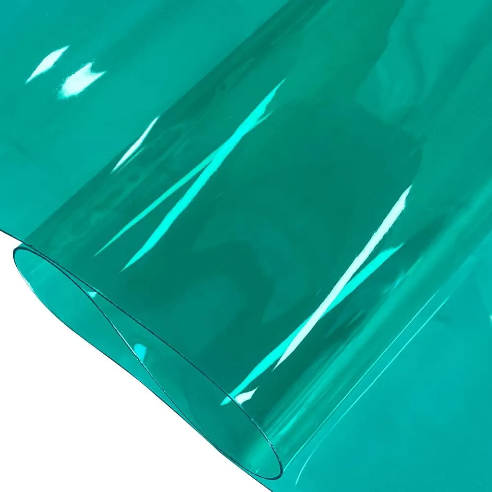 ONEART | 30 Gauge Leather Vinyl, Solid Color See-Through Waterproof Jelly Faux Leather for Women DIY Handbags Tote, 12" x 48" (Aquamarine)
