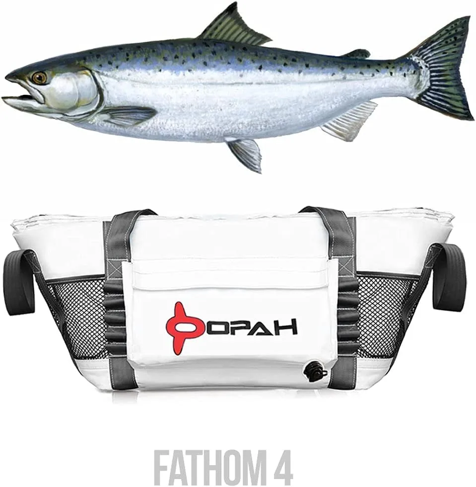 Opah Gear Fathom 4 Insulated Fish Kill Cooler Bag for Salmon, 44" L x 12" W x 18" H, Heavy Duty, Marine-Grade Vinyl, UV Resistant, Camping & Fishing