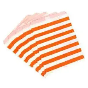 Orange Striped Paper Treat Bags
