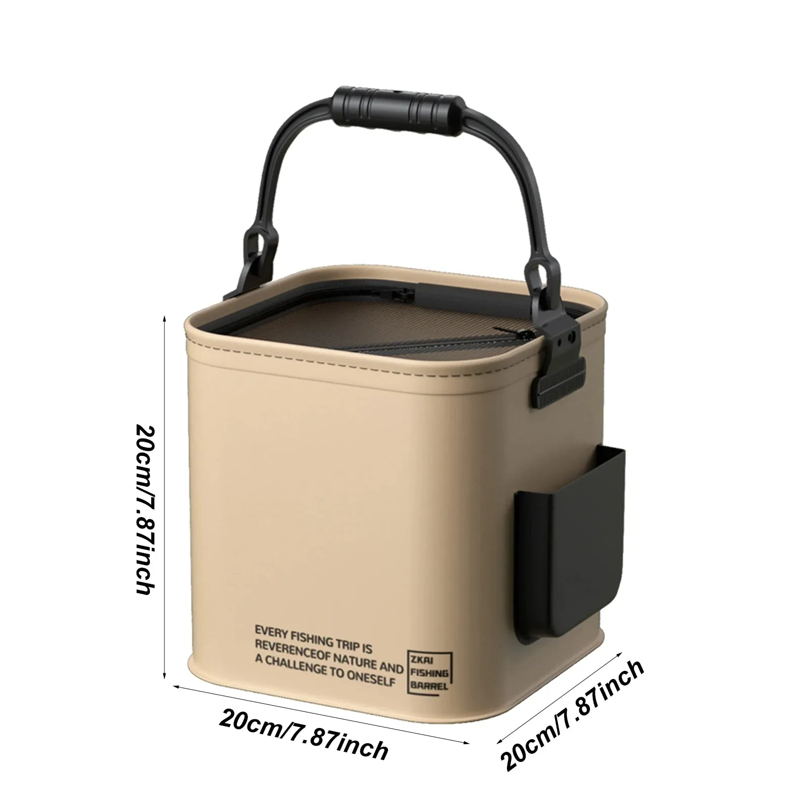 Outdoor Fishing Bucket Folding Fish Bait Bucket EVA Water Tank 8L/14L Fishing Tackle Live Fish Box Portable Water Bag For Camp