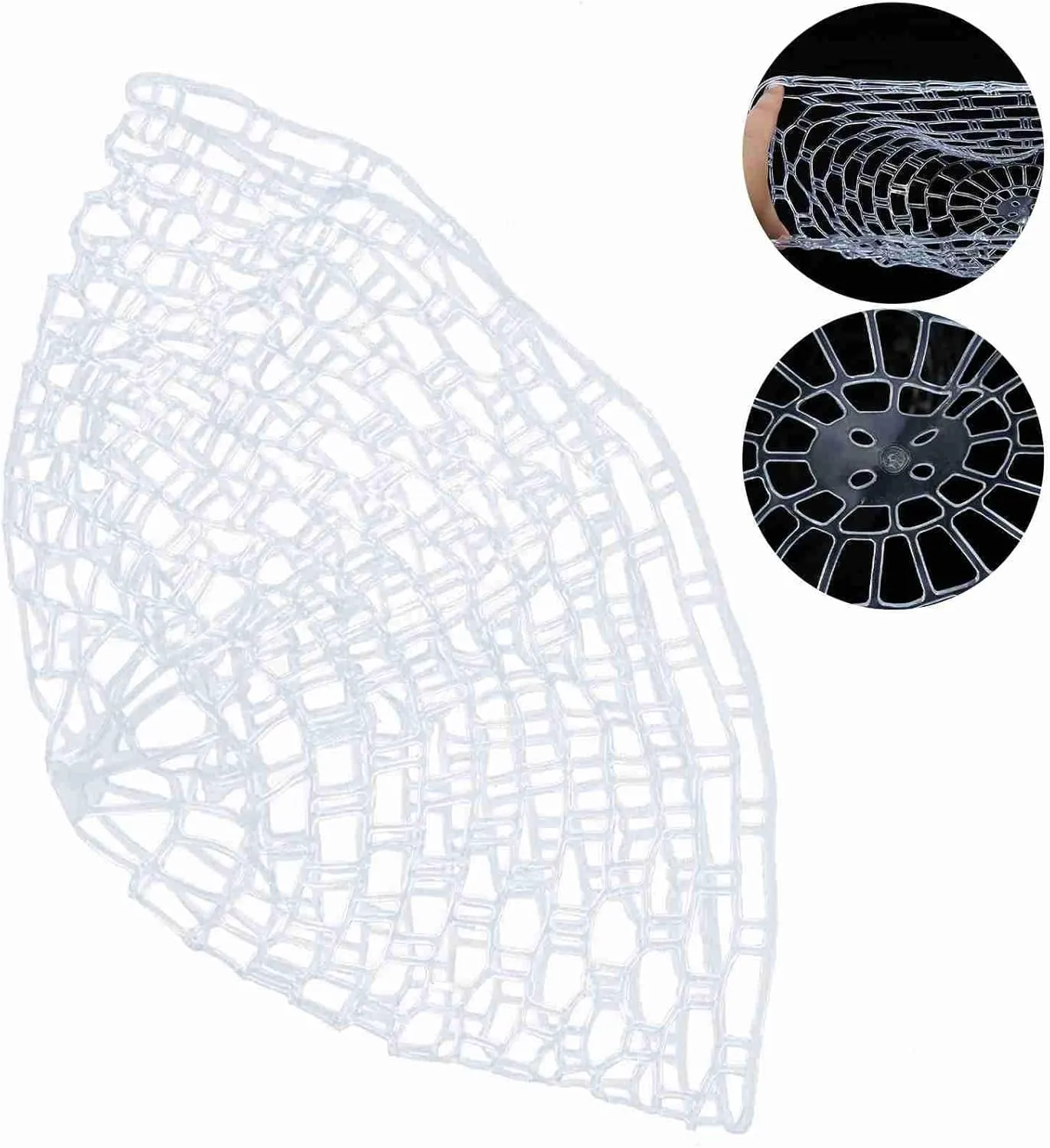 Outdoor Fly Fishing Landing Net Clear Rubber Replacement Mesh Bag