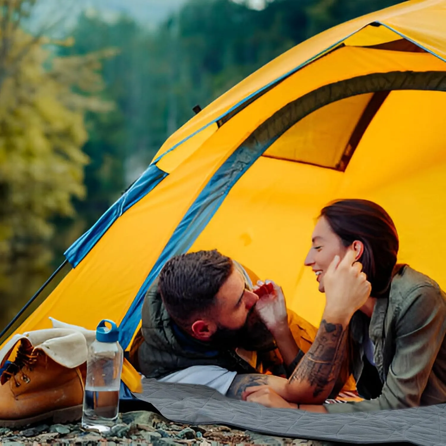 Outdoor Waterproof Blanket, Foldable Fleece Stadium Blanket for Outdoor Sports Event, Camping, Concerts, Car, Pet, Picnics - Windproof, Wearable, Machine Washable 80" x 58"