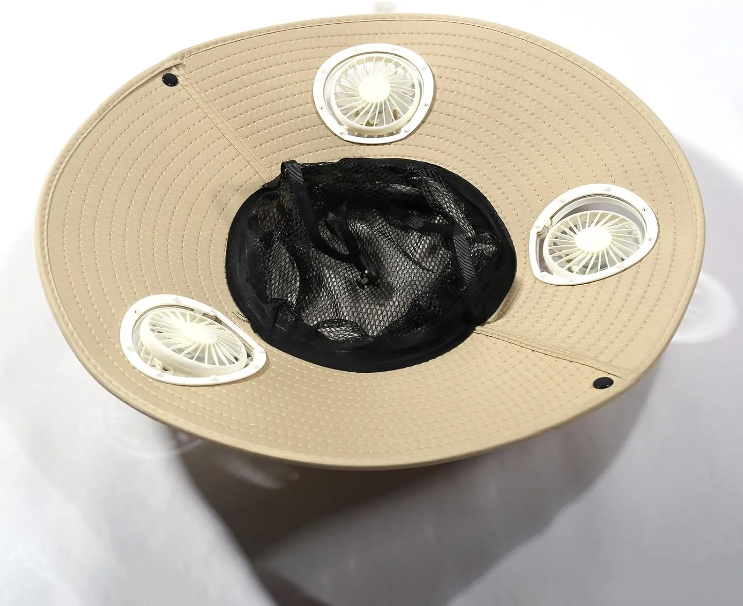 Outdoor Wide Brim Sun Hat with 3 Solar Fan Sun Bucket Hat for Men Women Bucket Fishing & Beach Hat with Fan Built in