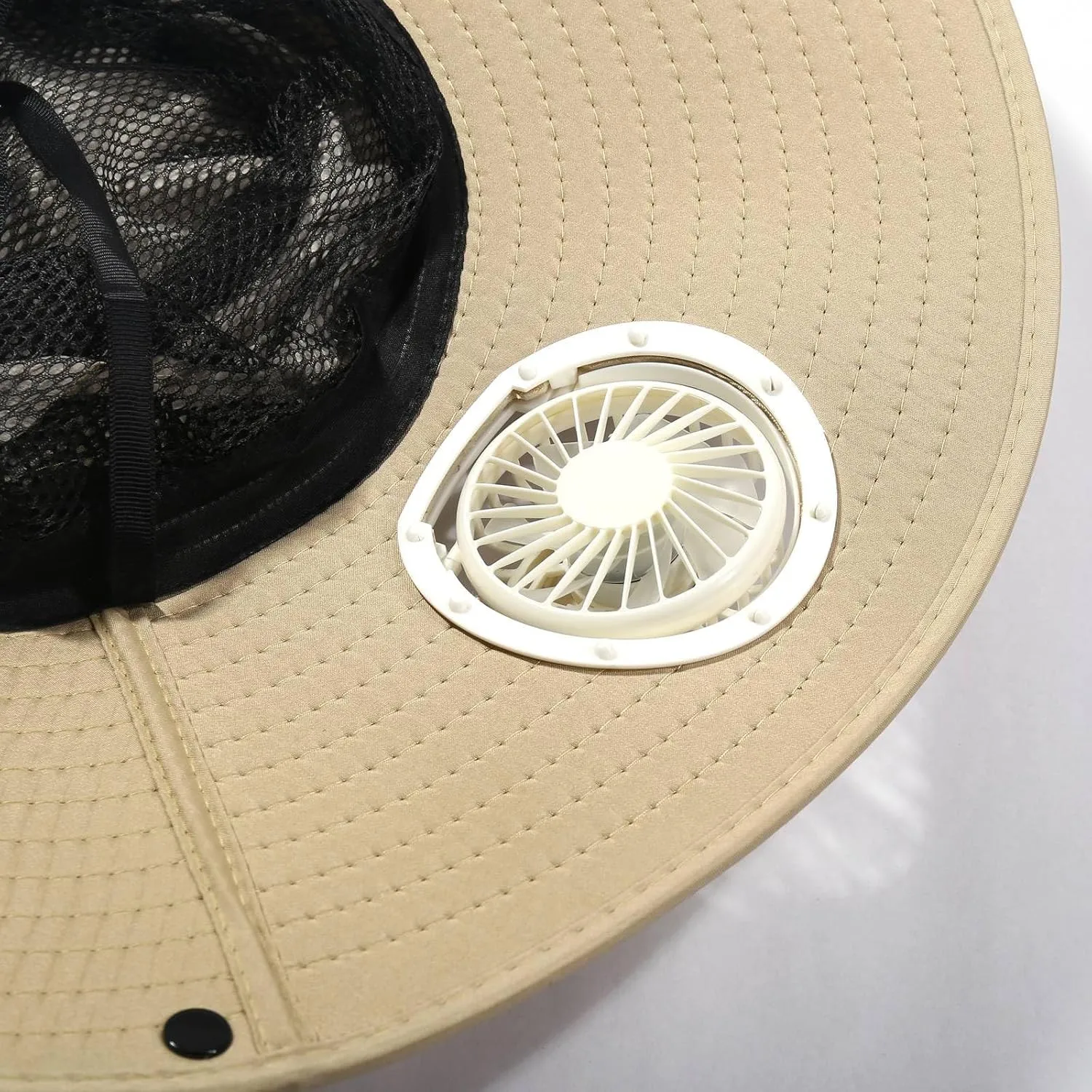 Outdoor Wide Brim Sun Hat with 3 Solar Fan Sun Bucket Hat for Men Women Bucket Fishing & Beach Hat with Fan Built in