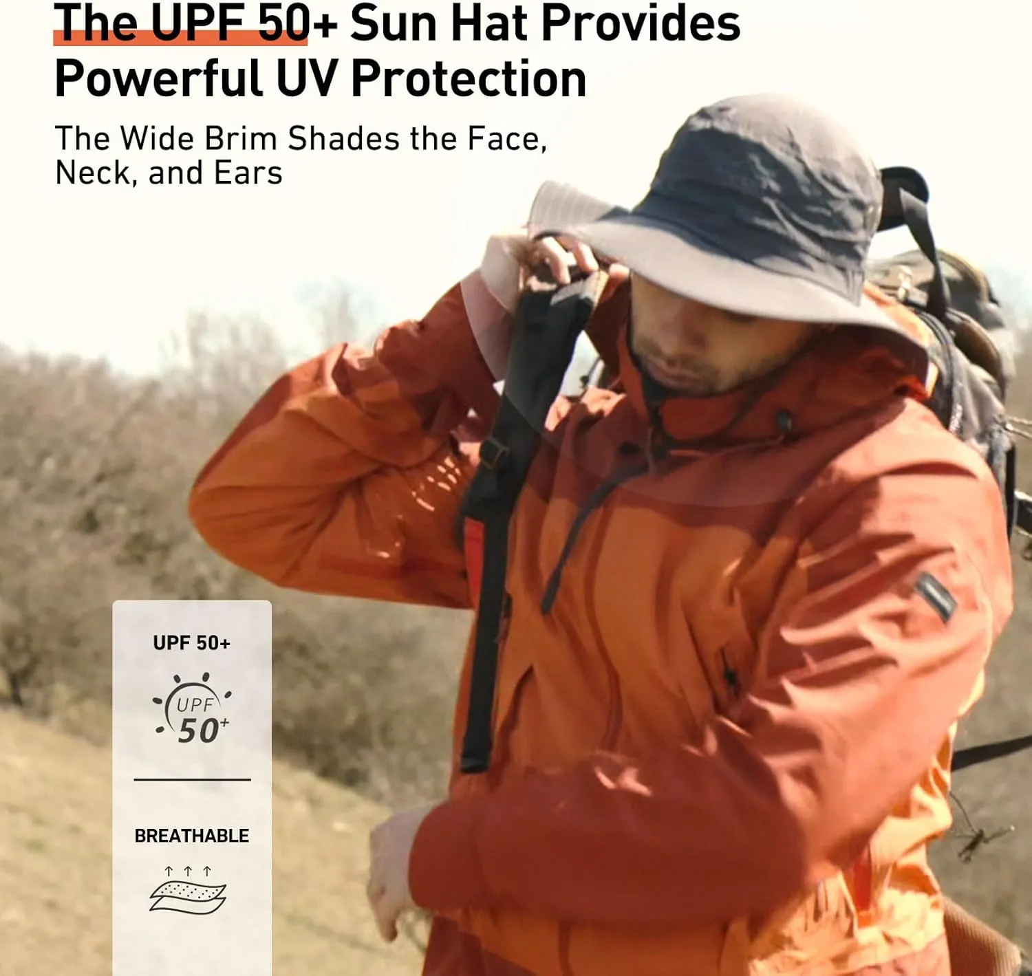 Oversize XL XXL Large Wide Brim Waterproof UPF 50  Bucket Sun Summer Travel Fishing Hiking Fisherman Hat Detachable Chin