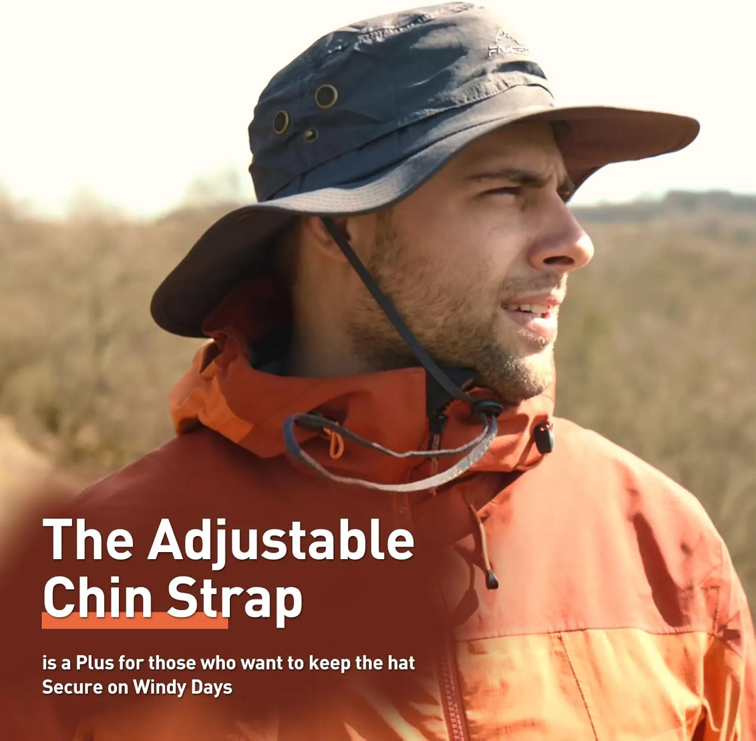 Oversize XL XXL Large Wide Brim Waterproof UPF 50  Bucket Sun Summer Travel Fishing Hiking Fisherman Hat Detachable Chin