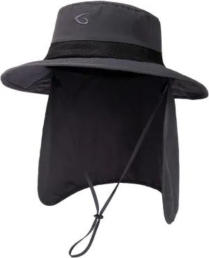 Oversized XL XXL Men's UV 50 Waterproof Packable Mesh Neck Flap Sun Fishing Hat Bucket Bonnie Hiking