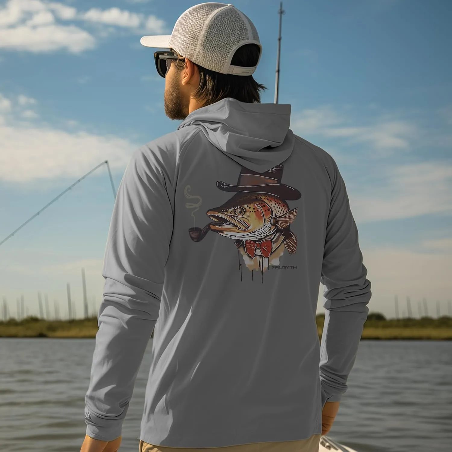 Palmyth Fishing Hoodie for Men Long Sleeve Sun Protection UV UPF 50  Shirts