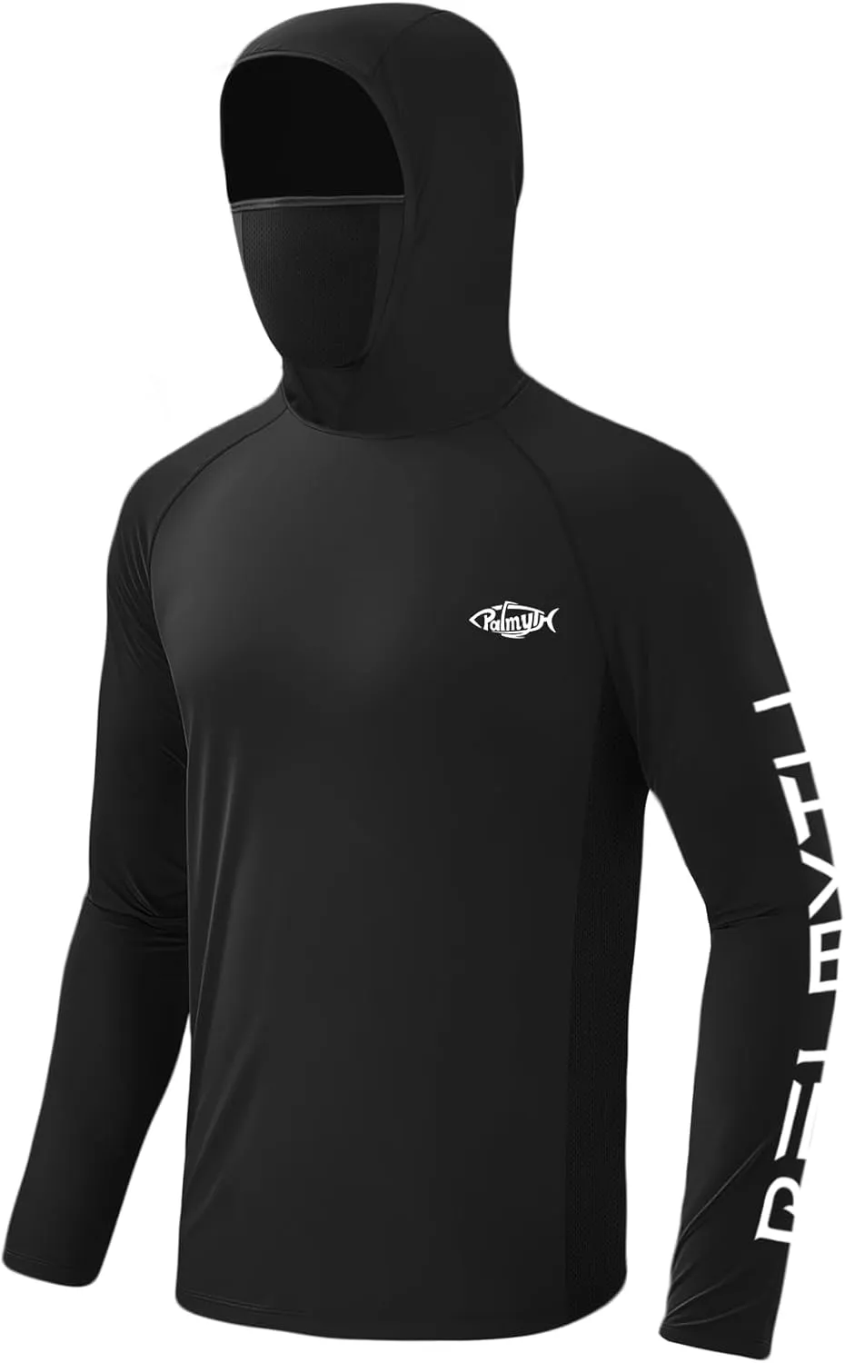Palmyth Mens Fishing Shirts UV Sun Protection Vented Hoodie Long Sleeve with UPF 50  Neck Gaiter