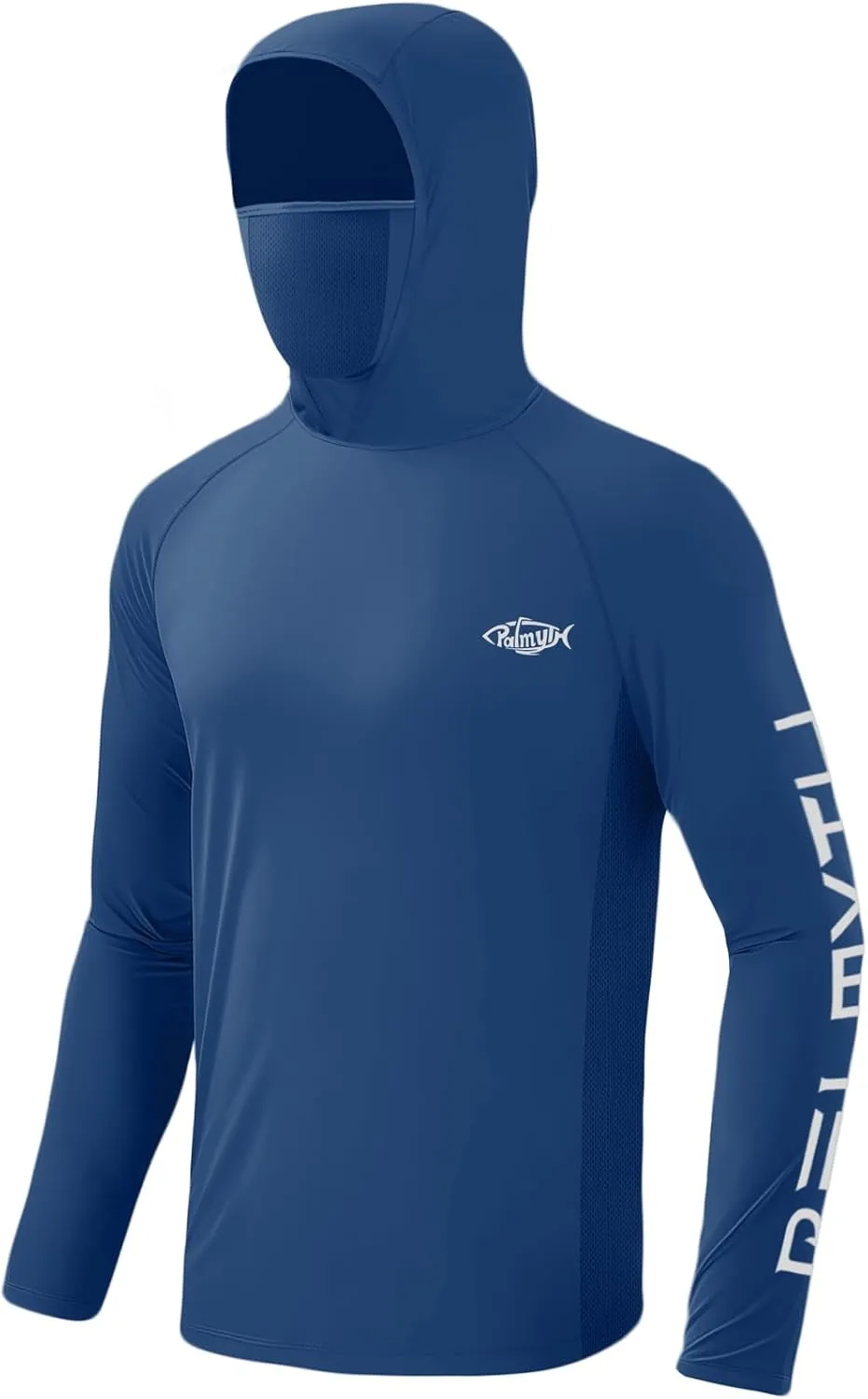 Palmyth Mens Fishing Shirts UV Sun Protection Vented Hoodie Long Sleeve with UPF 50  Neck Gaiter