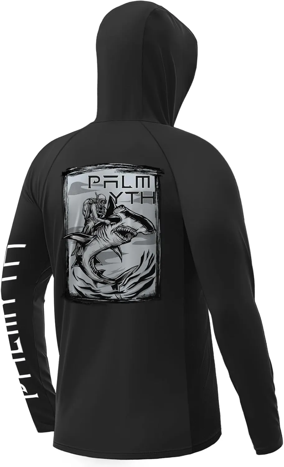 Palmyth Mens Fishing Shirts UV Sun Protection Vented Hoodie Long Sleeve with UPF 50  Neck Gaiter
