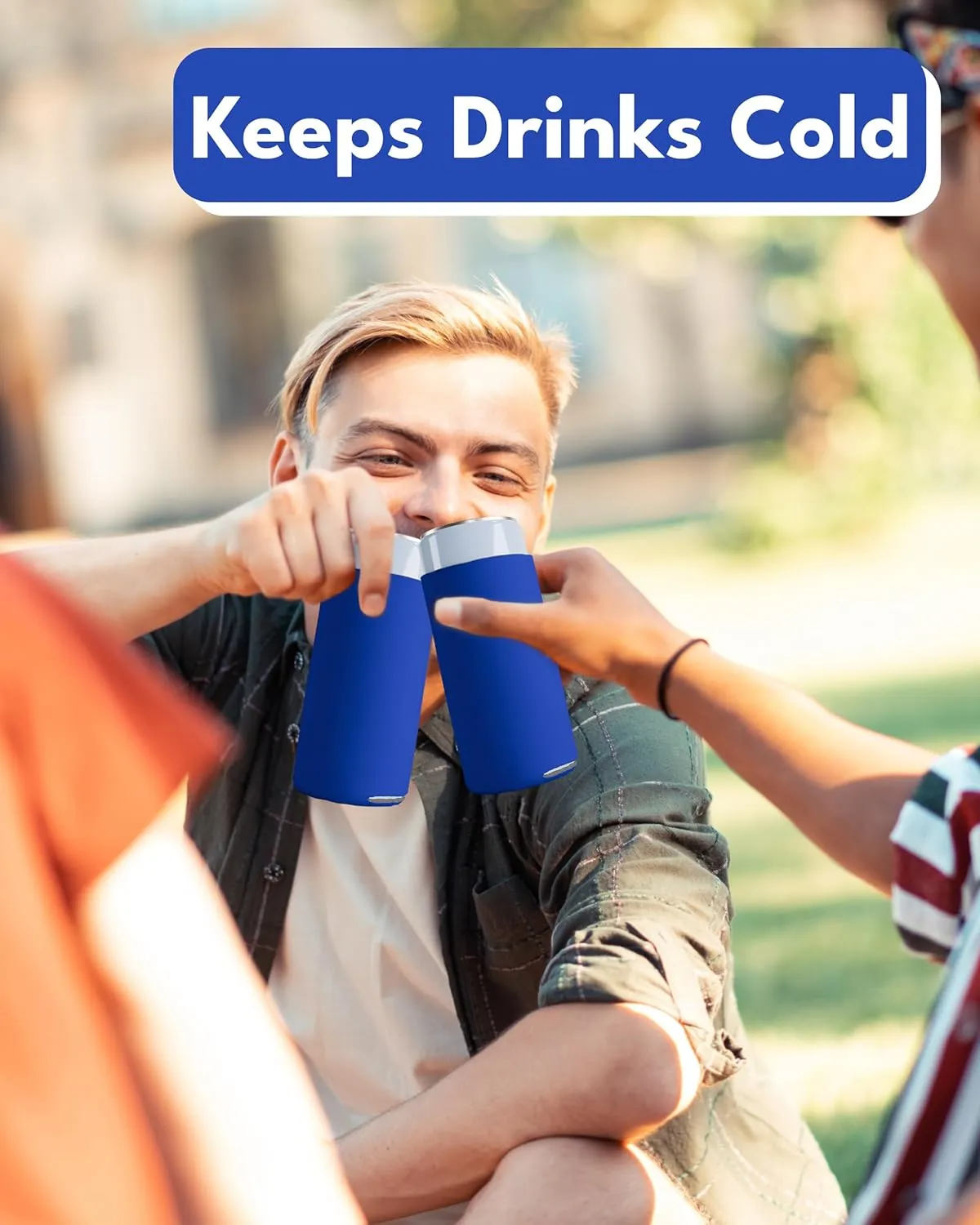 PartyPrints 25 Pack Royal Blue Blank Slim Can Cooler Sleeves | Plain Seltzer Customizable Bulk Sublimation Coolers for Beer Bottles & 12oz Tall Cans | Skinny Collapsible Drink Insulated Sleeve