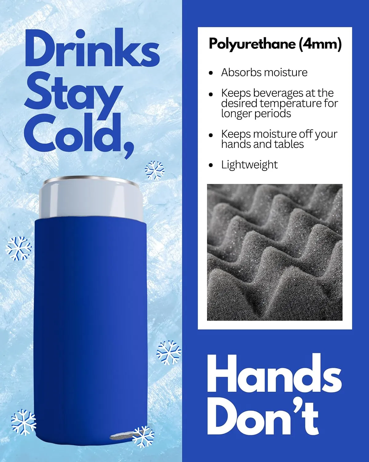 PartyPrints 25 Pack Royal Blue Blank Slim Can Cooler Sleeves | Plain Seltzer Customizable Bulk Sublimation Coolers for Beer Bottles & 12oz Tall Cans | Skinny Collapsible Drink Insulated Sleeve