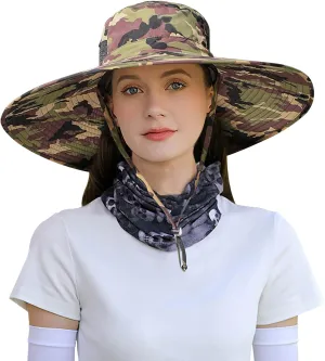 Peicees Women Wide Brim Sun Hat UPF50  Waterproof Sun Hats for Fishing Hiking Camping Gardening