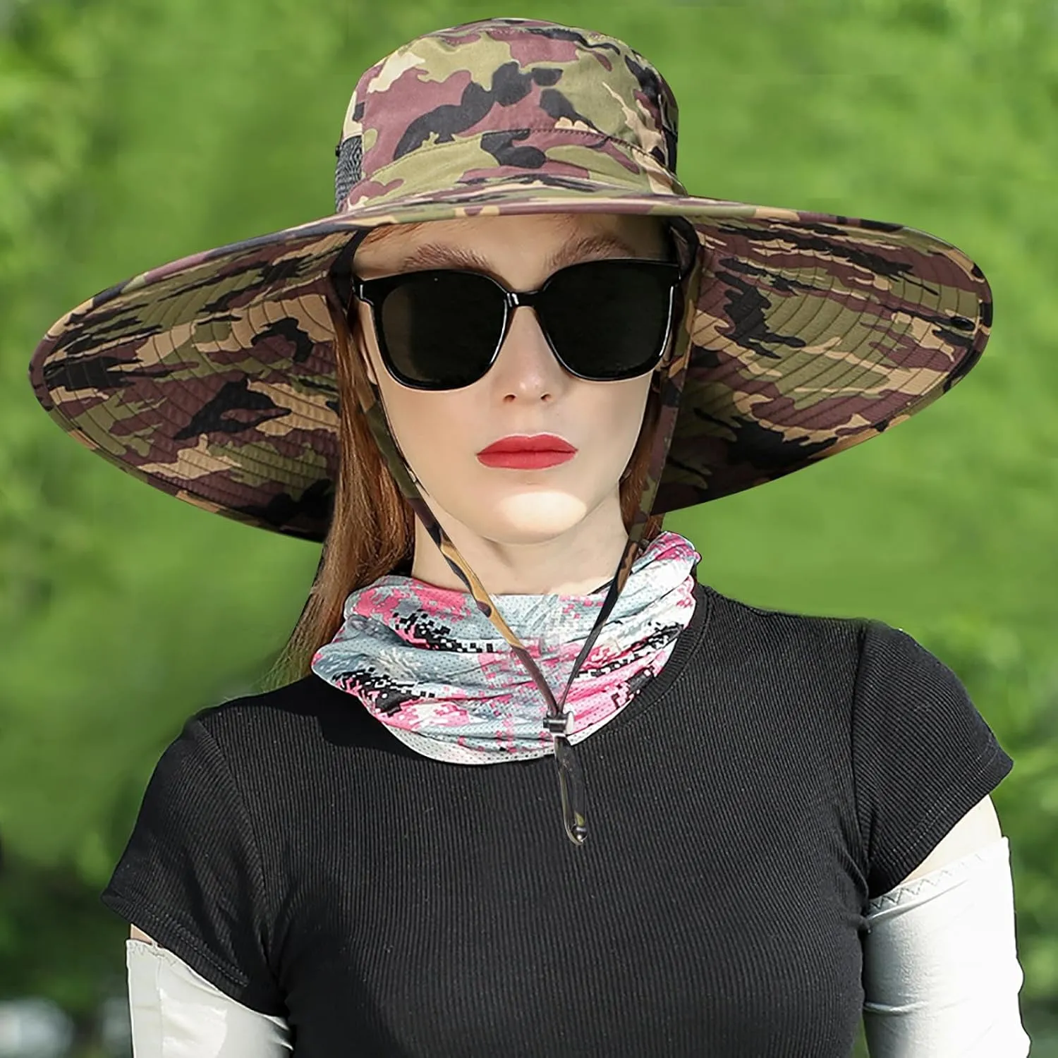Peicees Women Wide Brim Sun Hat UPF50  Waterproof Sun Hats for Fishing Hiking Camping Gardening