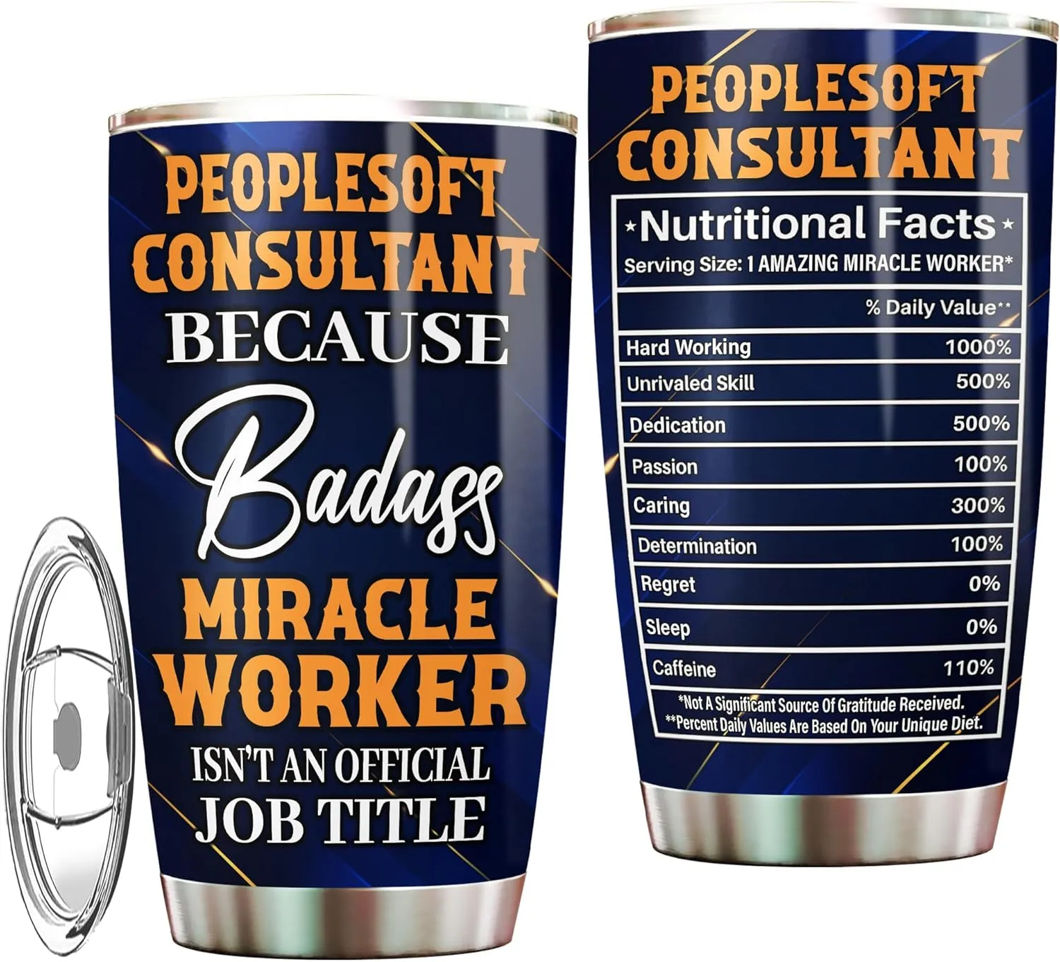 Peoplesoft Consultant Tumbler 20oz – Stainless Steel Insulated Travel Mug for Men & Women, Coffee Cup Gift for Peoplesoft Consultant, Work, Office, Retirement, Birthday, Christmas, Appreciation