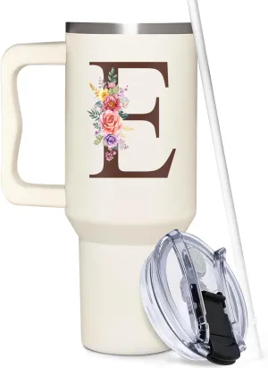 Personalized Gifts For Women - Personalized Gifts For Birthday, Christmas - Monogrammed Gifts Customized Gifts For Woman, Mom, Wife, Best Friend, Sister, Coworkers - Custom Tumbler With Handle 40oz