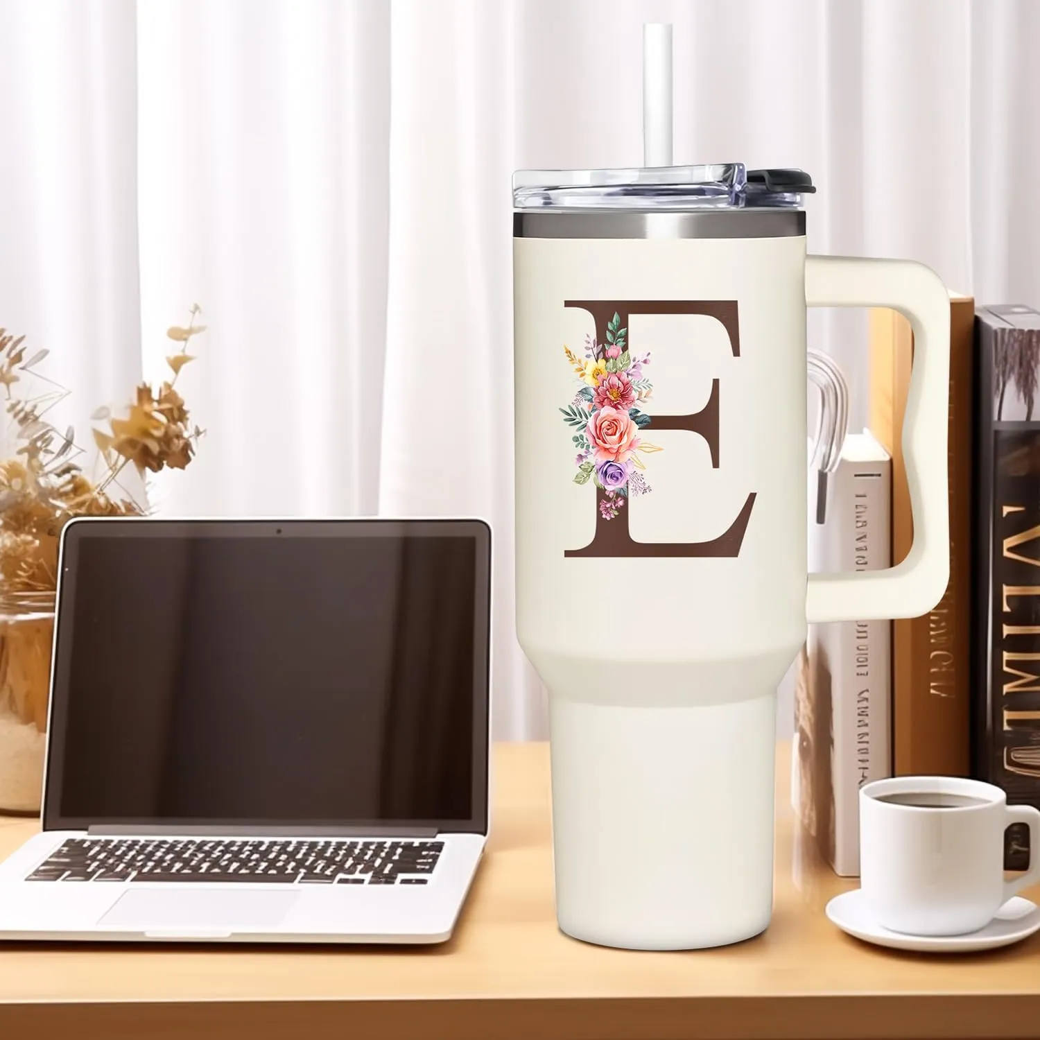 Personalized Gifts For Women - Personalized Gifts For Birthday, Christmas - Monogrammed Gifts Customized Gifts For Woman, Mom, Wife, Best Friend, Sister, Coworkers - Custom Tumbler With Handle 40oz
