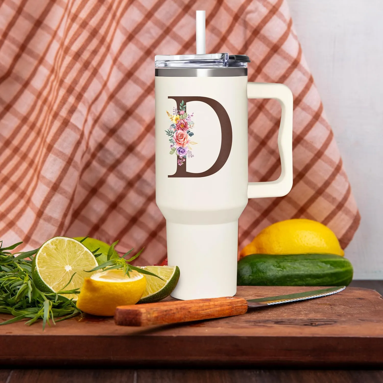 Personalized Gifts For Women - Personalized Gifts For Birthday, Christmas - Monogrammed Gifts Customized Gifts For Woman, Mom, Wife, Best Friend, Sister, Coworkers - Custom Tumbler With Handle 40oz