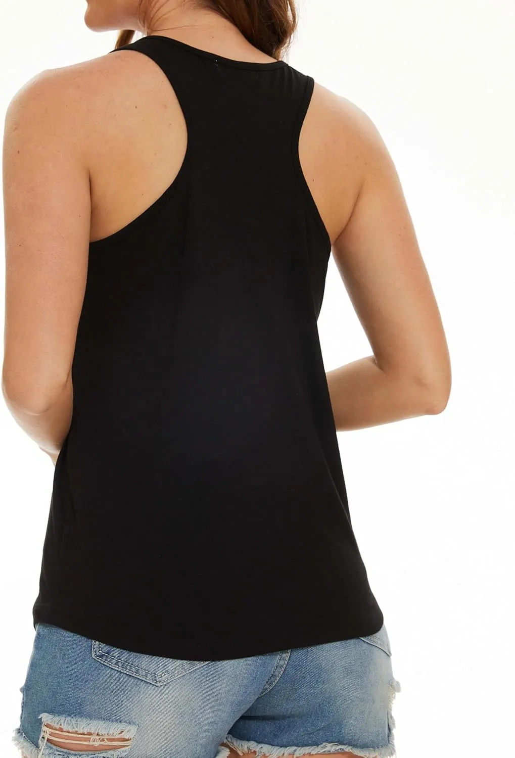 PESION Womens Sparkly Sequin Tank Tops Sleeveless Scoop Neck Loose Fit Workout Shirts Racerback Tees Tops Shirts